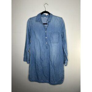 Old Navy Women's Long Sleeve Collared Button Denim Shirt Dress Size Small